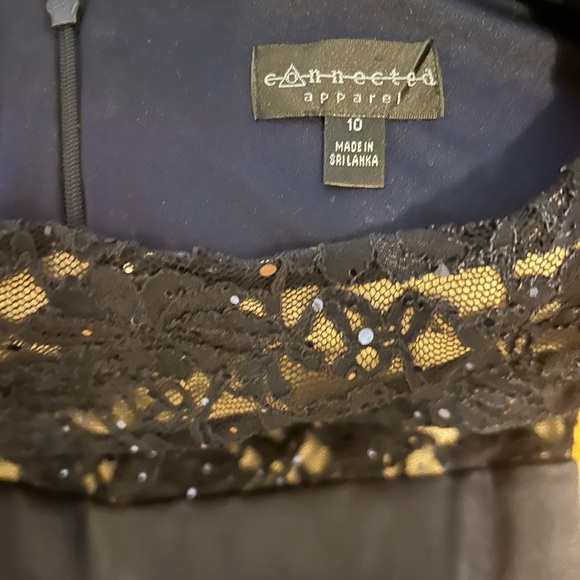 Connected Apparel Navy Lace Midi Dress - Picture 6 of 11